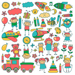 Vector set of kindergarten images