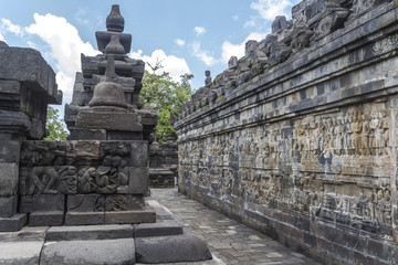 Inside ancient Borobudur temple