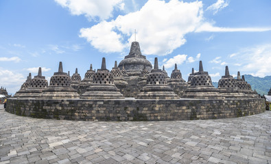 View on stupas in Borobudur temple