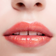 Obraz premium Closeup shot of female lips