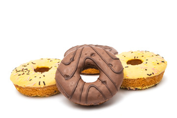 donuts in glaze isolated
