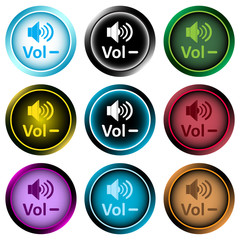 Clipart color icons volume minus