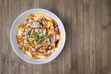 Traditional Japanese food, Oyakodon and rice in a bowl. (Chicken