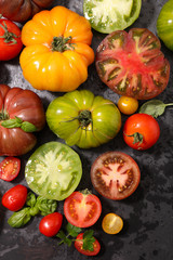 assorted variety of tomatoes