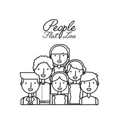 people flat line design 