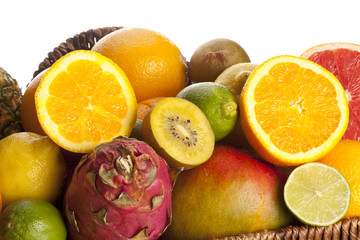 Fototapeta na wymiar extreme close-up shot of variety of fruits.