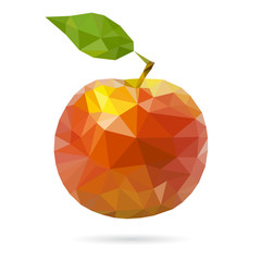 realistic unusual polygonal isolated Apple.