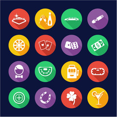 Las Vegas Icons Flat Design Circle