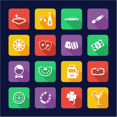 Las Vegas Icons Flat Design