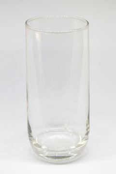 tall glass of water on white background