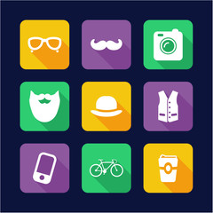 Hipster Icons Flat Design
