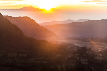 View on indonesian landscape at sunrise