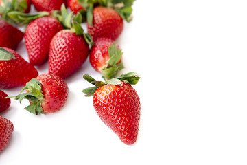 strawberries on white.