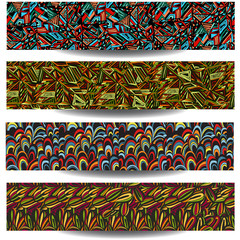 Set of 4 seamless abstract geometric patterns