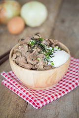 donburi, pork rice bowl