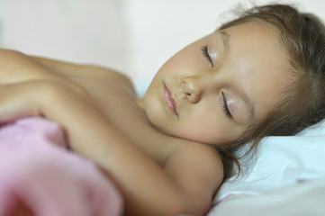 Fototapeta na wymiar Cute little girl sleeping