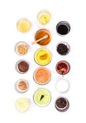 bread appetizer set. various custard, yam, honey, chocolate and