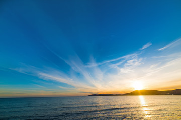 Fototapeta premium clear sky over Alghero sea at sunset