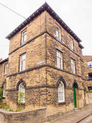 Typical Northern terrached houses and back streets at Saltaire, Bradford, West Yorkshire, UK