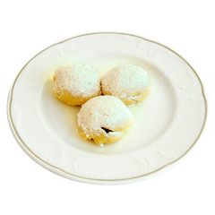 Delicious patisserie cookies in a white plate