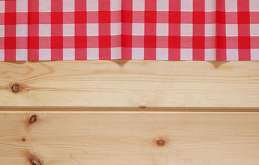empty wooden background with table cloth