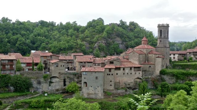 View of old catalan village. Rupit i Pruit, Spain