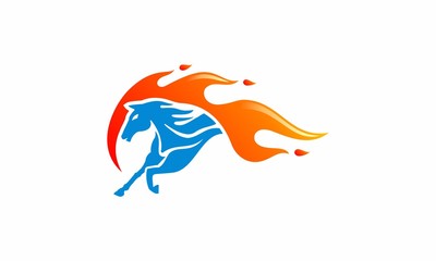 Burning Fire Horse Logo
