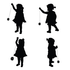 Obraz premium children cute with yo yo illustration