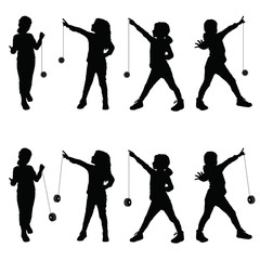 children with yo yo illustration