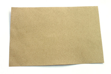 Brown paper texture on white background.