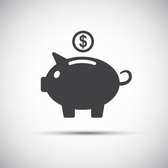 Moneybox piggy icon, save money, vector illustration