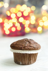 Chocolate Chip Muffin and copy space