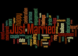 Just Married, word cloud concept 5