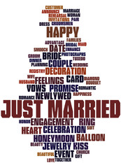 Obraz premium Just Married, word cloud concept 6