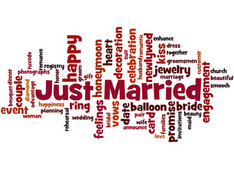 Just Married, word cloud concept 7