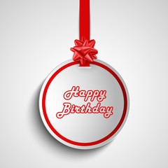 Birthday card with red round sign pointer template