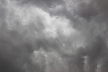 Dramatic sky with stormy clouds.
