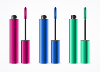 Fototapeta premium Colorful Mascara Set. Vector