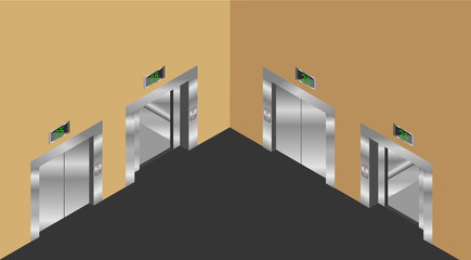 elevator isometric design set