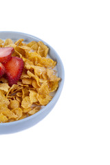 bowl of cereals with strawberry