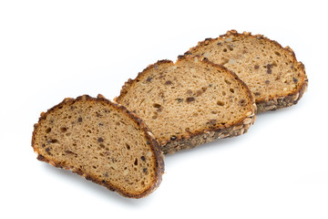 Rye bread isolated on white background.