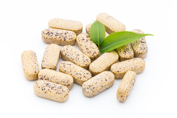 Alternative Medicine. Vitamin capsules. Homeopathic supplement.