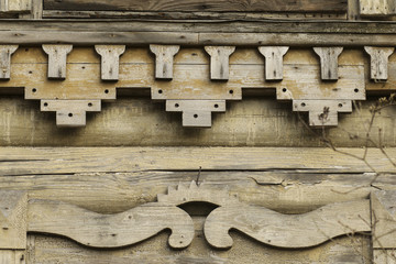 Detail of the exterior of an old wooden house