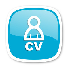 cv blue glossy web icon