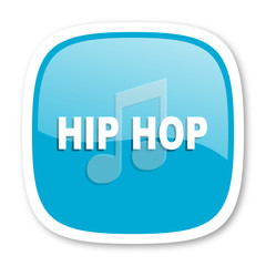hip hop blue glossy web icon