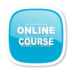 online course blue glossy web icon