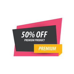 Product Premium Label  pink, yellow, black