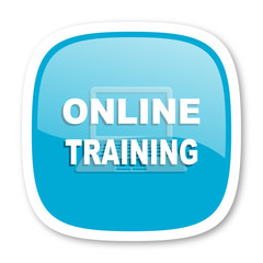 online training blue glossy web icon