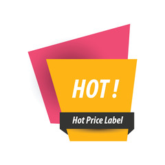 Hot Price Label  pink, yellow, black