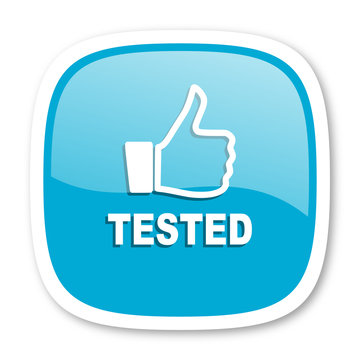tested blue glossy web icon